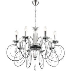 8032/8 CLASSI LN24 хром, металл/хрусталь Люстра подвесная Е14 8*40W 220V LAOKA