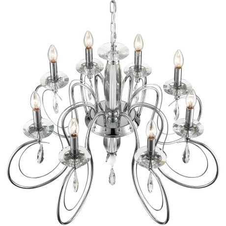 8032/8 CLASSI LN24 хром, металл/хрусталь Люстра подвесная Е14 8*40W 220V LAOKA