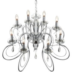 8032/8 CLASSI LN24 хром, металл/хрусталь Люстра подвесная Е14 8*40W 220V LAOKA