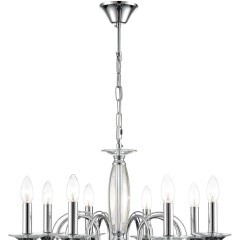 8032/8 CLASSI LN24 хром, металл/хрусталь Люстра подвесная Е14 8*40W 220V LAOKA