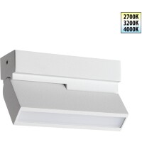 Novotech EOS 359768 Белый накладной поворотный светодиодный светильник книжка, шириной 10см, с матовым белым рассеивателем, CCT перекл. цветовой температуры на драйвере, LED 6Вт 297Лм CRI90 120° 2700;3200;4000К IP20 220В, коэф. пультсации < 1%