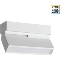 Novotech EOS 359768 Белый накладной поворотный светодиодный светильник книжка, шириной 10см, с матовым белым рассеивателем, CCT перекл. цветовой температуры на драйвере, LED 6Вт 297Лм CRI90 120° 2700;3200;4000К IP20 220В, коэф. пультсации < 1%