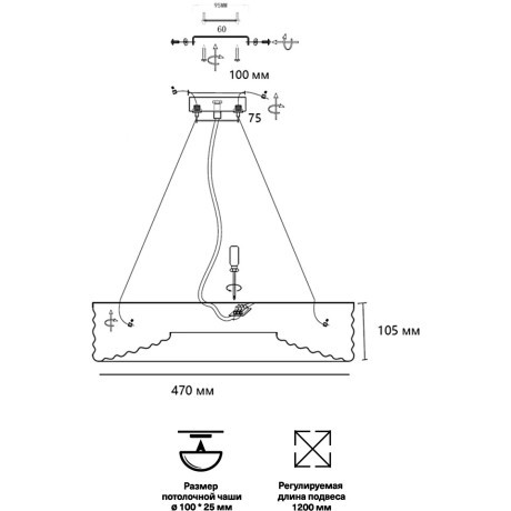 Подвесное крепление для светильника MACARON LED металл/зеленый 1,2м MACARON 7703/L