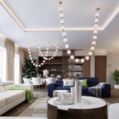 Подвесной дизайнерский светильник Odeon Light LED 48W 4000K 2640Лм CRYSTAL 5008/48L
