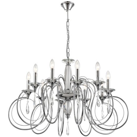 8032/10 CLASSI LN24 хром, металл/хрусталь Люстра подвесная Е14 10*40W 220V LAOKA