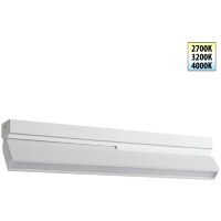 Novotech EOS 359770 Белый накладной поворотный светодиодный светильник книжка, шириной 30см, с матовым белым рассеивателем, CCT перекл. цветовой температуры на драйвере, LED 18Вт 970Лм CRI90 120° 2700;3200;4000К IP20 220В, коэф. пультсации < 1%