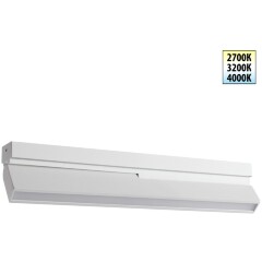 Novotech EOS 359770 Белый накладной поворотный светодиодный светильник книжка, шириной 30см, с матовым белым рассеивателем, CCT перекл. цветовой температуры на драйвере, LED 18Вт 970Лм CRI90 120° 2700;3200;4000К IP20 220В, коэф. пультсации < 1%