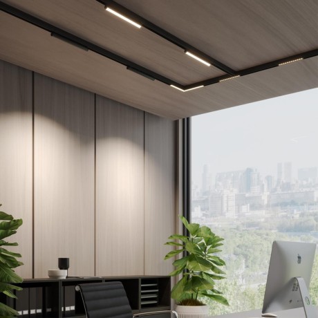 359946 Черный трековый линейный светильник с перекл. цв. температуры 3000;4000;6000К 10Вт 650Лм CRI90 Novotech VECTOR