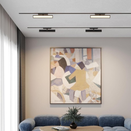 Novotech STRATUS 359778 Черный однофазный трехжильный трековый светодиодный светильник, линейный 30см, поворотный, CCT перекл. цветовой температуры, LED 18Вт 1080Лм 2700;3200;4000К CRI90 105° IP20 220В, коэф. пульсации < 1%