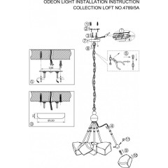 Подвесной светильник с 1 плафоном Odeon Light 4789/1 STONO под лампу 1xG9 1*40W