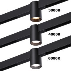 359954 Черный трековый светильник-цилиндр с перекл. цв. температуры 3000;4000;6000К 10Вт 24° 650Лм CRI90 Novotech VECTOR
