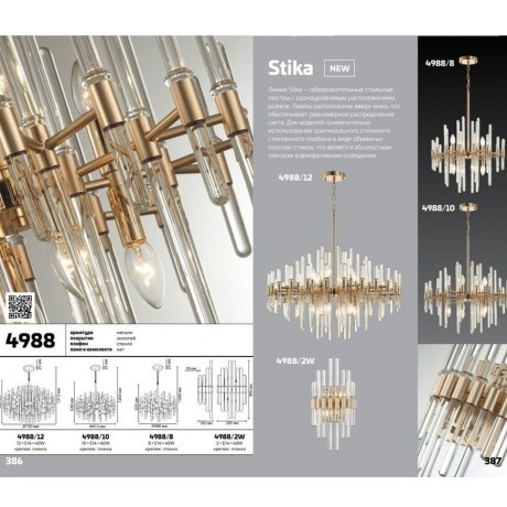Бра Odeon Light 4988/2W STIKA под лампы 2xE14 2*40W