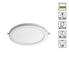 Светильник встраиваемый светодиодный (три сценария работы) IP20 LED 3000К 18W+6W 1680Лм SPAN 359022