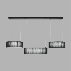 8371/70L Подвесная люстра с 3 тканевым плафонами-кольцами диаметром 35;50;35см и ступенчатым перекл. цветовой температуры 70Вт 3144Лм 3000;4000;6000K CRI80 220V Lumion KAVA