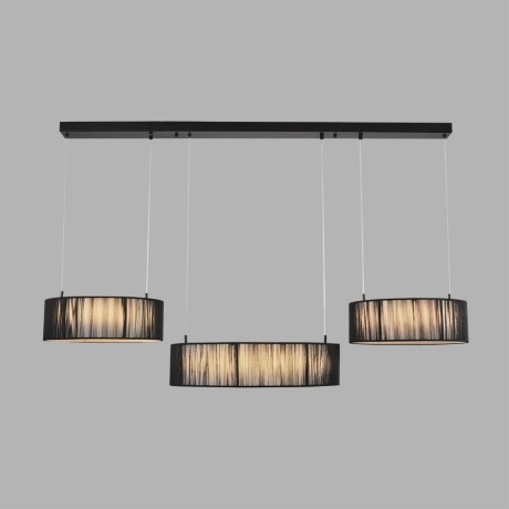 8371/70L Подвесная люстра с 3 тканевым плафонами-кольцами диаметром 35;50;35см и ступенчатым перекл. цветовой температуры 70Вт 3144Лм 3000;4000;6000K CRI80 220V Lumion KAVA