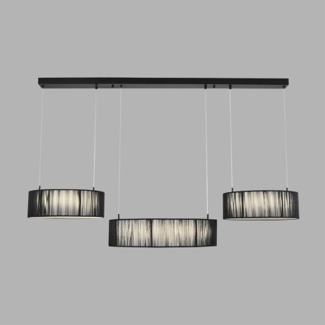 8371/70L Подвесная люстра с 3 тканевым плафонами-кольцами диаметром 35;50;35см и ступенчатым перекл. цветовой температуры 70Вт 3144Лм 3000;4000;6000K CRI80 220V Lumion KAVA