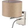 8250/2W MODERNI LN25 000  никель/бежевый, металл/текстиль бра Е14 40W+ LED 3W 4000K 220V NIKKI