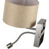 8250/2W MODERNI LN25 000  никель/бежевый, металл/текстиль бра Е14 40W+ LED 3W 4000K 220V NIKKI