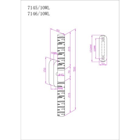 Настенный светильник IP20 LED 10W 900Лм 3000K 180° PILAR 7146/10WL