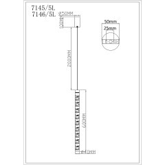 Подвесной светильник IP20 LED 5W 540Лм 3000K 180° PILAR 7145/5L