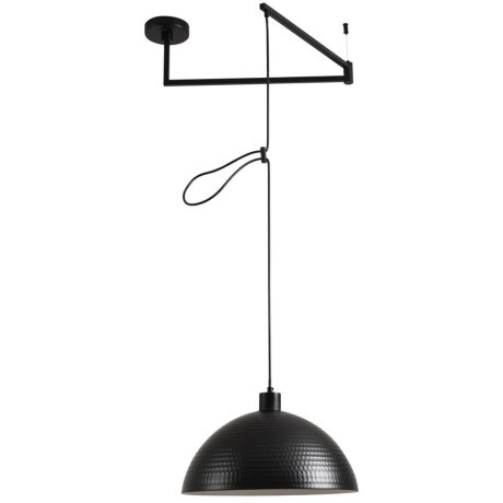 8321/1C Подвесной светильник с черным рельефным плафоном и регулировкой высоты зажимом провода под лампу E27 макс 60W 220V Lumion ARMINA
