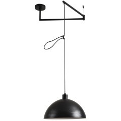 8321/1C Подвесной светильник с черным рельефным плафоном и регулировкой высоты зажимом провода под лампу E27 макс 60W 220V Lumion ARMINA