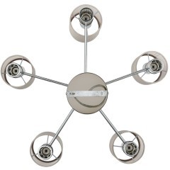 6585/5 MODERNI LN24 хром/бежевый, металл/текстиль, стекло Люстра подвесная E14 5*40W 220V ARNIKA