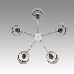 6585/5 MODERNI LN24 хром/бежевый, металл/текстиль, стекло Люстра подвесная E14 5*40W 220V ARNIKA