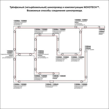 Прямой соединитель трехфазных шинопроводов Novotech 135051