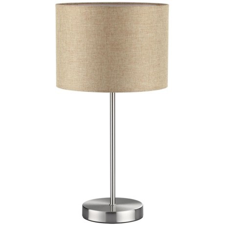 8250/1T MODERNI LN25 000  никель/бежевый, металл/текстиль Настольная лампа Е27 60W 220V NIKKI