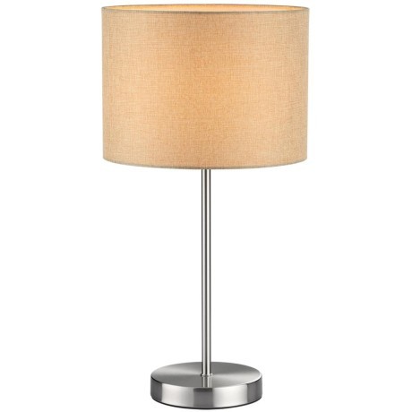 8250/1T MODERNI LN25 000  никель/бежевый, металл/текстиль Настольная лампа Е27 60W 220V NIKKI