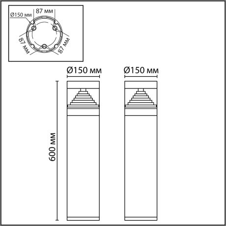 7140/20GL Ландшафтный светильник Odeon Light NATURE IP65 LED 20W Ra80 672Лм 360° 3000K 85-265V HULK