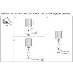 Настольная лампа E14 1*40W TERRA 5414/1TA