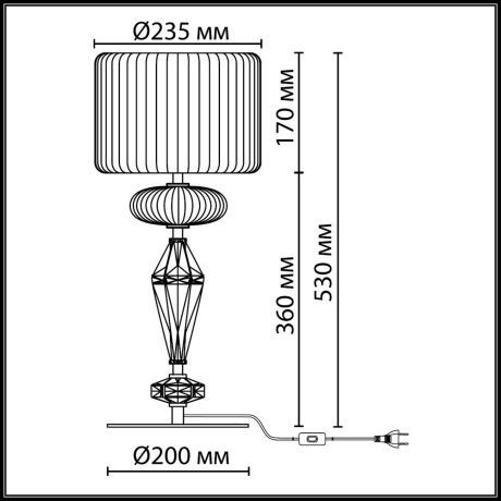 Настольная лампа E14 2*40W TERRA 5414/2T