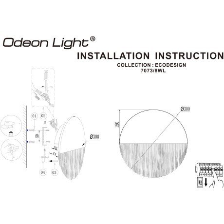 Настенный светильник IP20 LED 8W 232Лм 3000K CRI90 CORK 7073/8WL