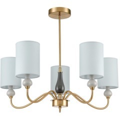 6590/5 CLASSI LN24 латунь/мятный зеленый, металл, керамика/текстиль Люстра подвесная E14 5*40W 220V ANRI