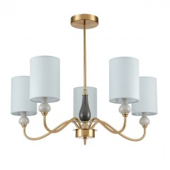 6590/5 CLASSI LN24 латунь/мятный зеленый, металл, керамика/текстиль Люстра подвесная E14 5*40W 220V ANRI