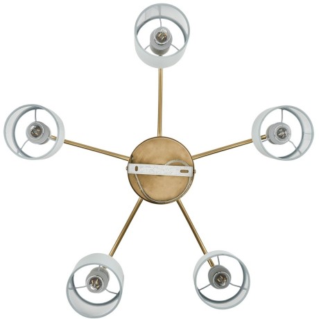 6590/5 CLASSI LN24 латунь/мятный зеленый, металл, керамика/текстиль Люстра подвесная E14 5*40W 220V ANRI