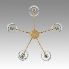 6590/5 CLASSI LN24 латунь/мятный зеленый, металл, керамика/текстиль Люстра подвесная E14 5*40W 220V ANRI