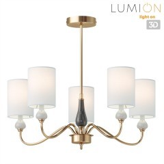 6590/5 CLASSI LN24 латунь/мятный зеленый, металл, керамика/текстиль Люстра подвесная E14 5*40W 220V ANRI