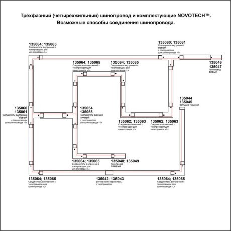 1м черный трехфазный шинопровод Novotech 135236