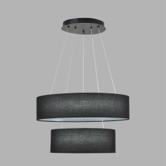8373/55L Подвесной светодиодный светильник с 2 тканевыми плафонами кольцами 55Вт 2221Лм 3000;4000;6000К 220V Lumion SAVA
