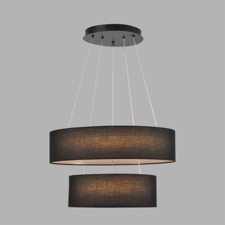 8373/55L Подвесной светодиодный светильник с 2 тканевыми плафонами кольцами 55Вт 2221Лм 3000;4000;6000К 220V Lumion SAVA