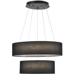 8373/55L Подвесной светодиодный светильник с 2 тканевыми плафонами кольцами 55Вт 2221Лм 3000;4000;6000К 220V Lumion SAVA