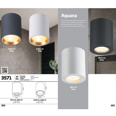 Уличный потолочный светильник Odeon Light 4206/1C AQUANA под лампу 1xGU10 50W