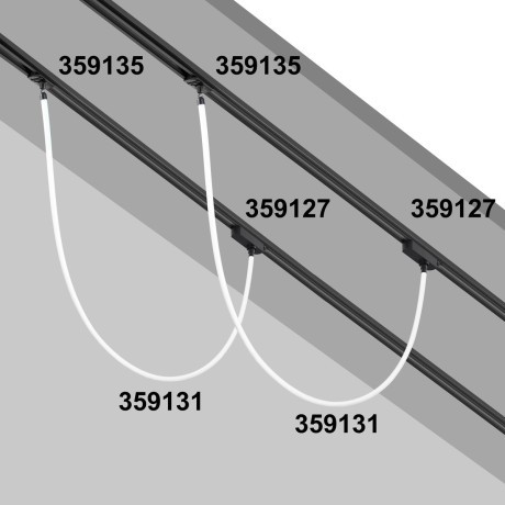 Адаптер/держатель для однофазного трехжильного шинопровода без токопровода для арт. 359128-359133 RAMO 359135
