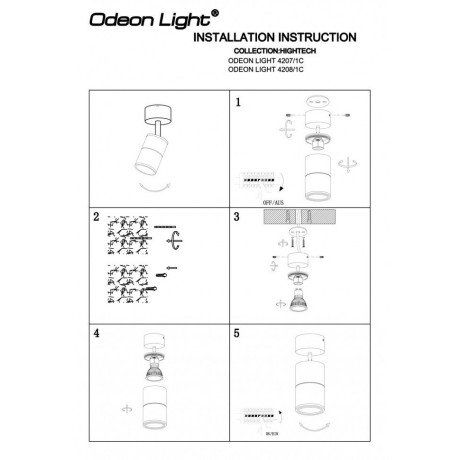 Уличный потолочный светильник Odeon Light 4207/1C CORSUS IP54 под лампу 1xGU10 10W