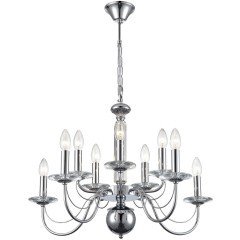 8034/10 CLASSI LN24 хром, металл/стекло Люстра подвесная Е14 10*40W 220V INCANTO