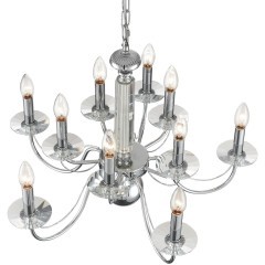 8034/10 CLASSI LN24 хром, металл/стекло Люстра подвесная Е14 10*40W 220V INCANTO