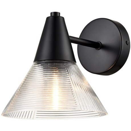 6595/1W MODERNI LN24 черный/прозрачный, металл/стекло Бра E27 1*60W 220V CORNE